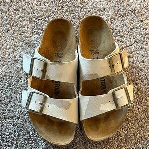 White and gray camo Birkenstocks. Size 38. Like new condition!!